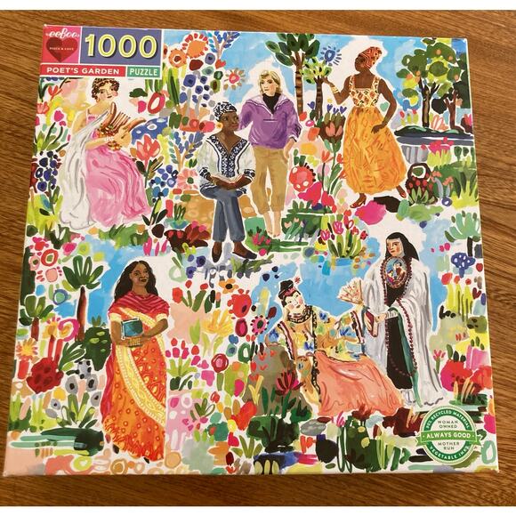 Eeboo Poet's Garden 1000 Piece Square Adult Jigsaw Puzzle - Picture 1 of 5